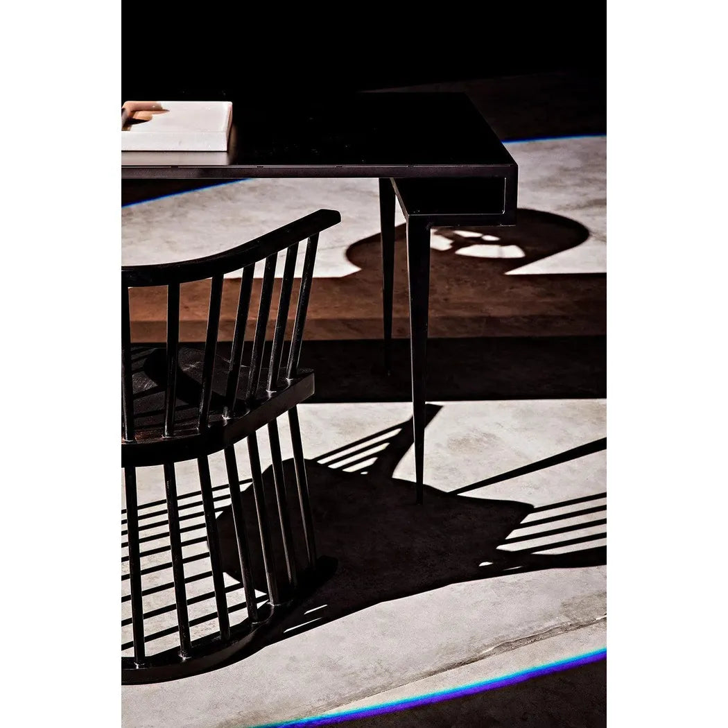 Stiletto Black Steel and Wood Desk