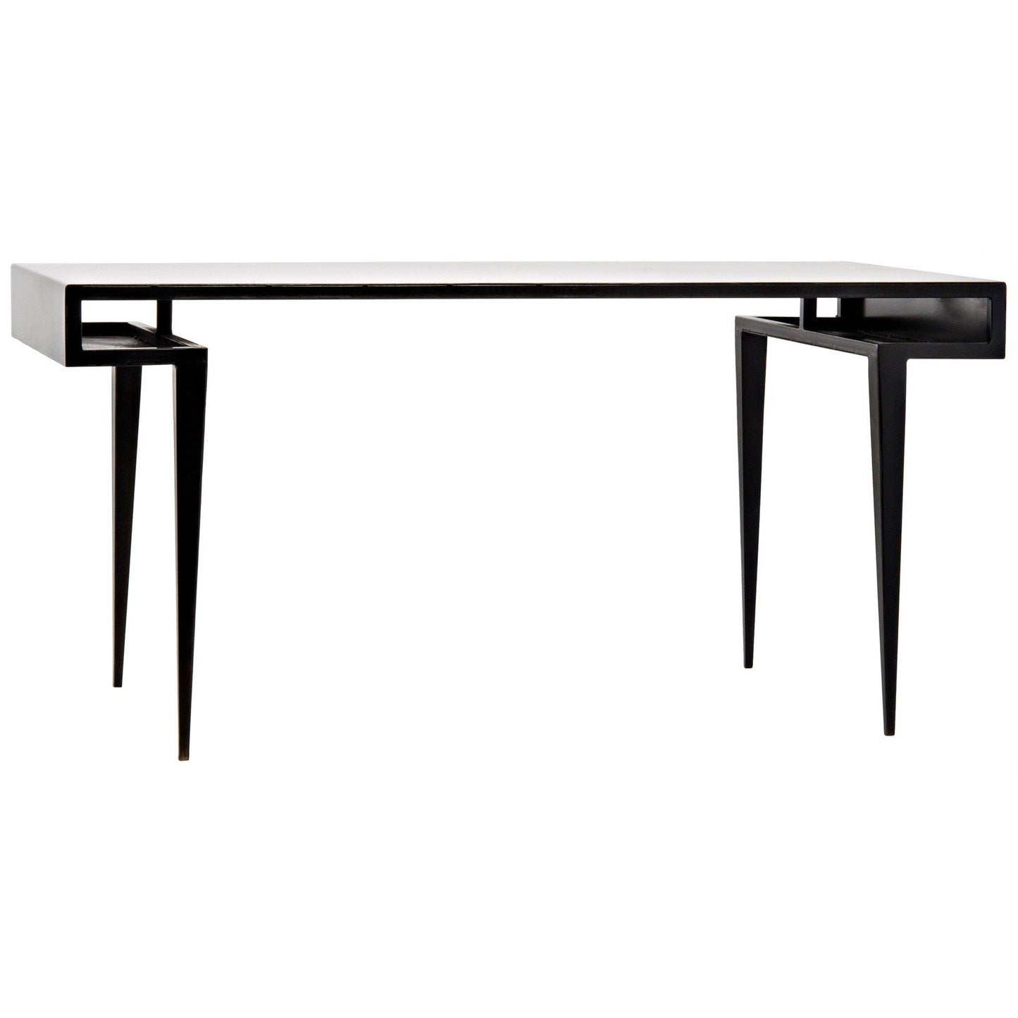 Stiletto Black Steel and Wood Desk-Home Office Desks-Noir-Sideboards and Things