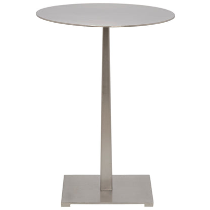 Stiletto Steel Round Side Table With Antique Silver-Side Tables-Noir-Sideboards and Things