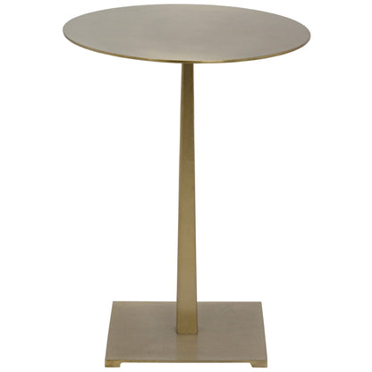 Stiletto Steel Round Side Table With Brass Finish-Side Tables-Noir-Sideboards and Things