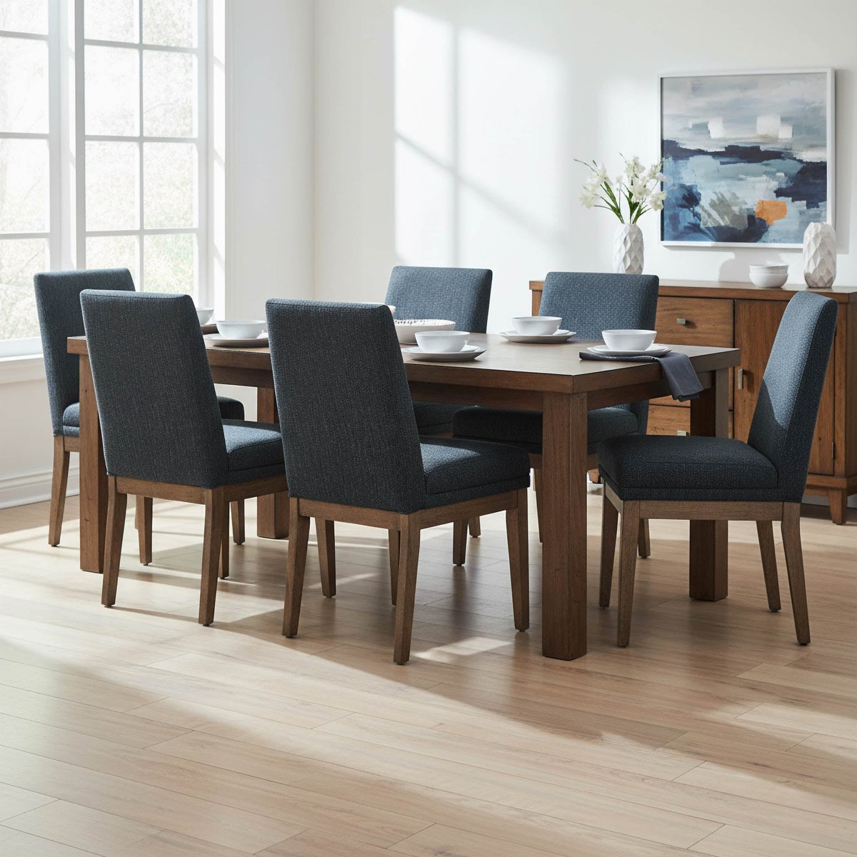 LH Home Stili Soft Chenille Fabric Dining Chair (Set of 2)