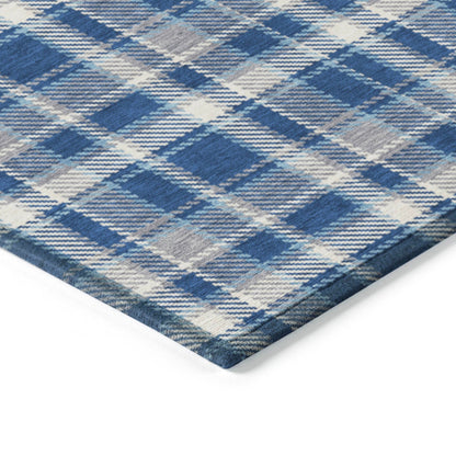 Addison Rugs Still Bloom Blue Washable Indoor-Outdoor Rug