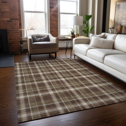Addison Rugs Still Bloom Brown Washable Indoor-Outdoor Rug
