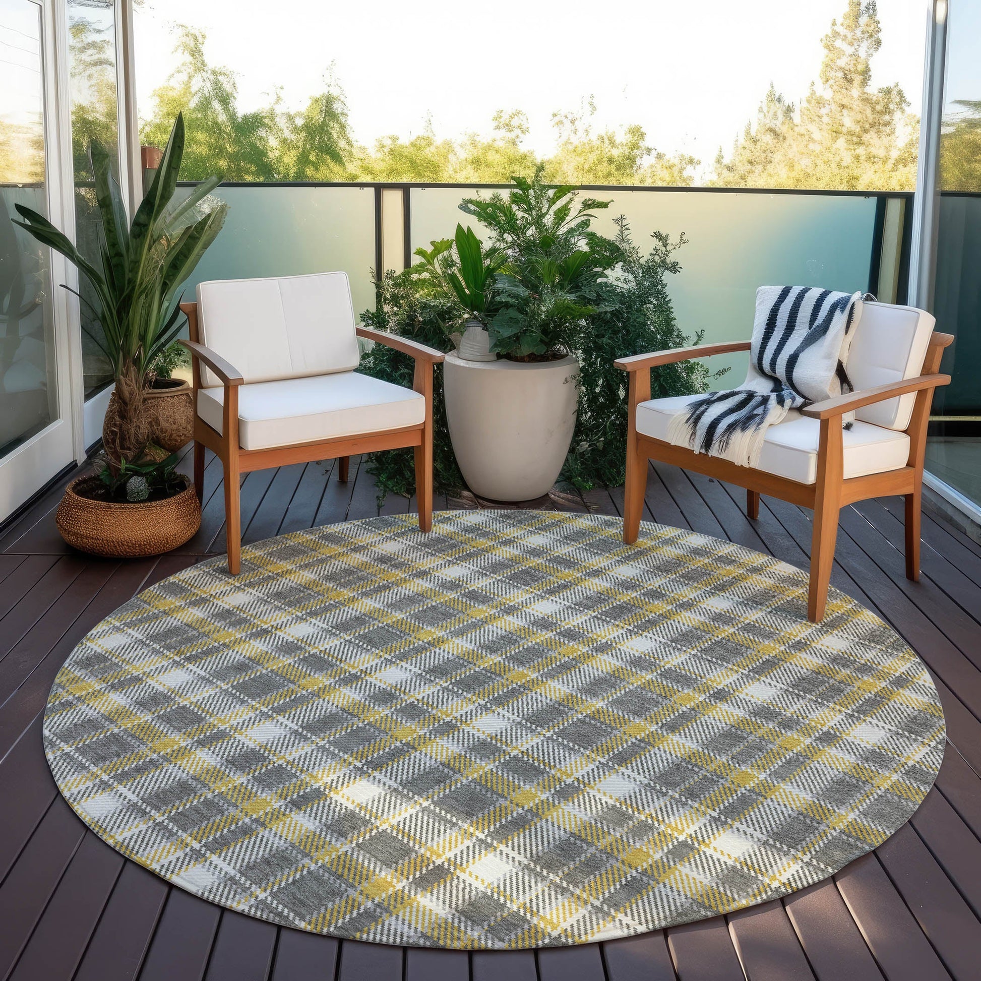 Addison Rugs Still Bloom Grey Washable Indoor-Outdoor Rug