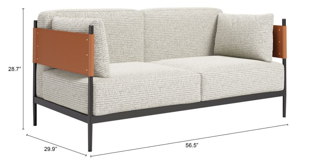 Zuo Modern Stirbe Faux Leather Loveseat
