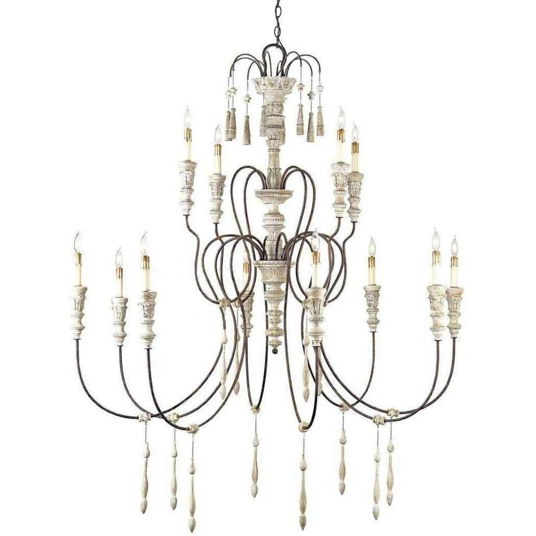 Stockholm White Rust Hannah Large Chandelier Chandeliers Sideboards and Things By Currey & Co