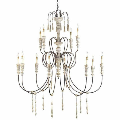 Stockholm White Rust Hannah Large Chandelier Chandeliers Sideboards and Things By Currey & Co