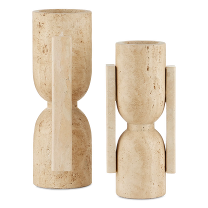 Stone Vase, Face to Face Set of 2-Vases & Jars-Currey & Co-Sideboards and Things