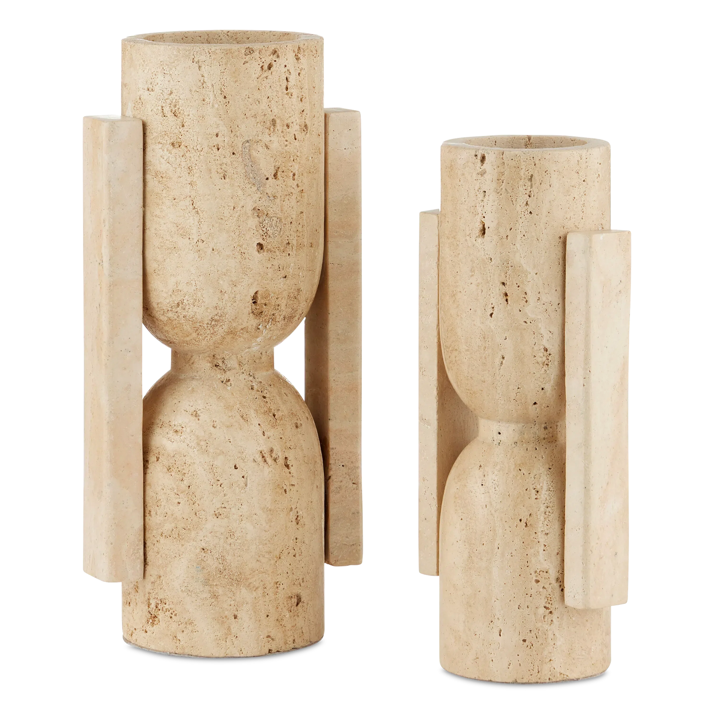 Stone Vase, Face to Face Set of 2-Vases & Jars-Currey & Co-Sideboards and Things