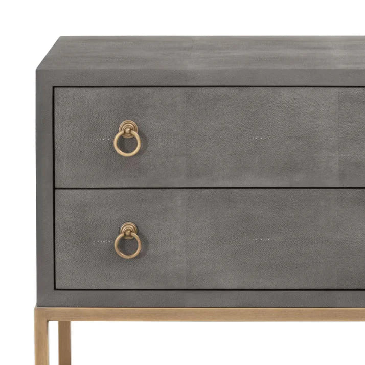 Strand Grey ShagreenNightstand 2 Drawers - LOOMLAN - Essentials For Living - Nightstands