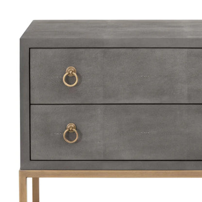 Strand Grey ShagreenNightstand 2 Drawers - LOOMLAN - Essentials For Living - Nightstands