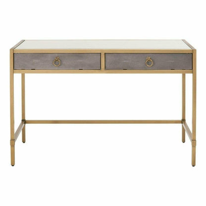 Strand Shagreen Desk With Drawers Gray Shagreen Clear Glass Home Office Desks Sideboards and Things By Essentials For Living