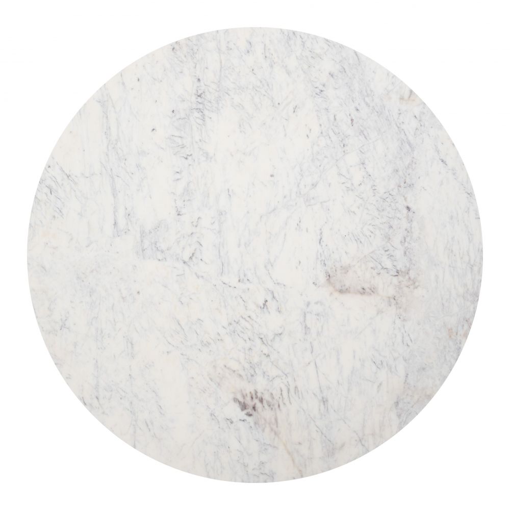 Zuo Modern Strela White Marble Top Round Dining Table