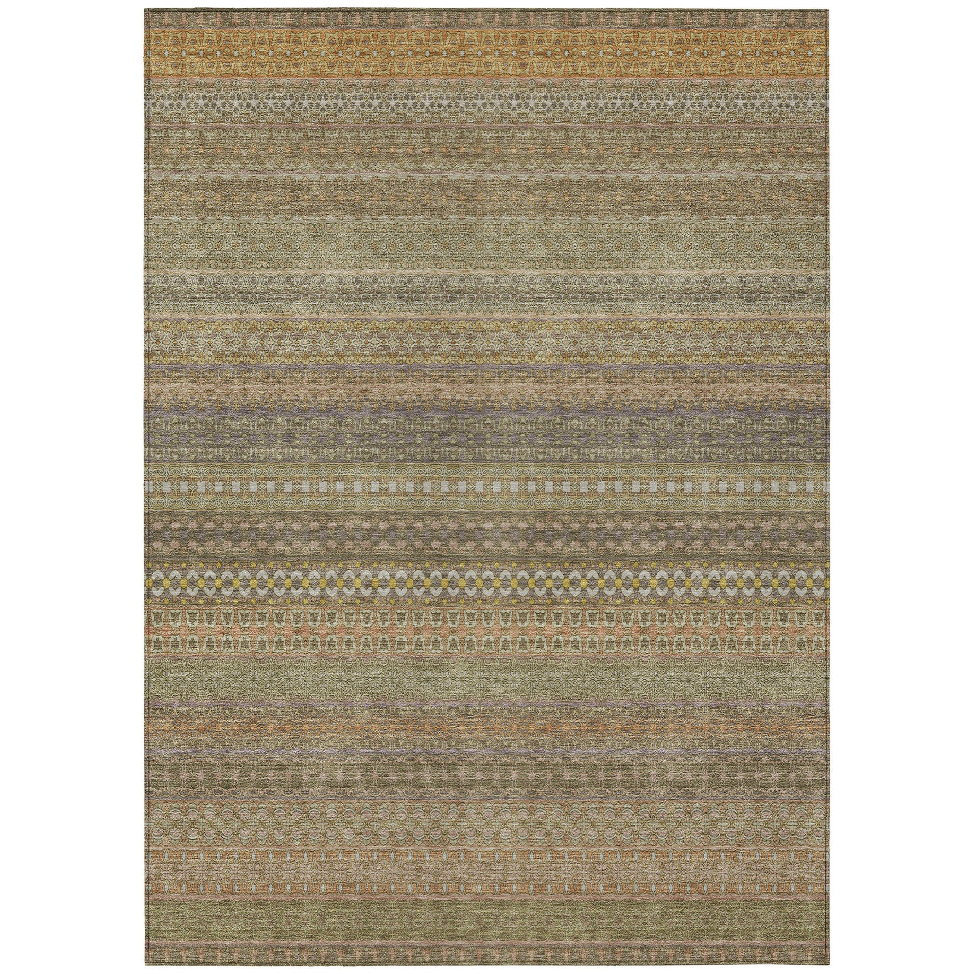 Addison Rugs Stripes Brown Washable Indoor-Outdoor Rug