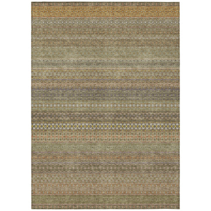 Addison Rugs Stripes Brown Washable Indoor-Outdoor Rug