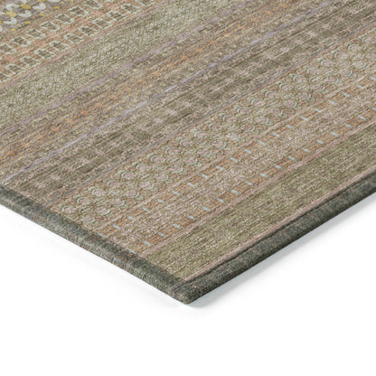 Addison Rugs Stripes Brown Washable Indoor-Outdoor Rug