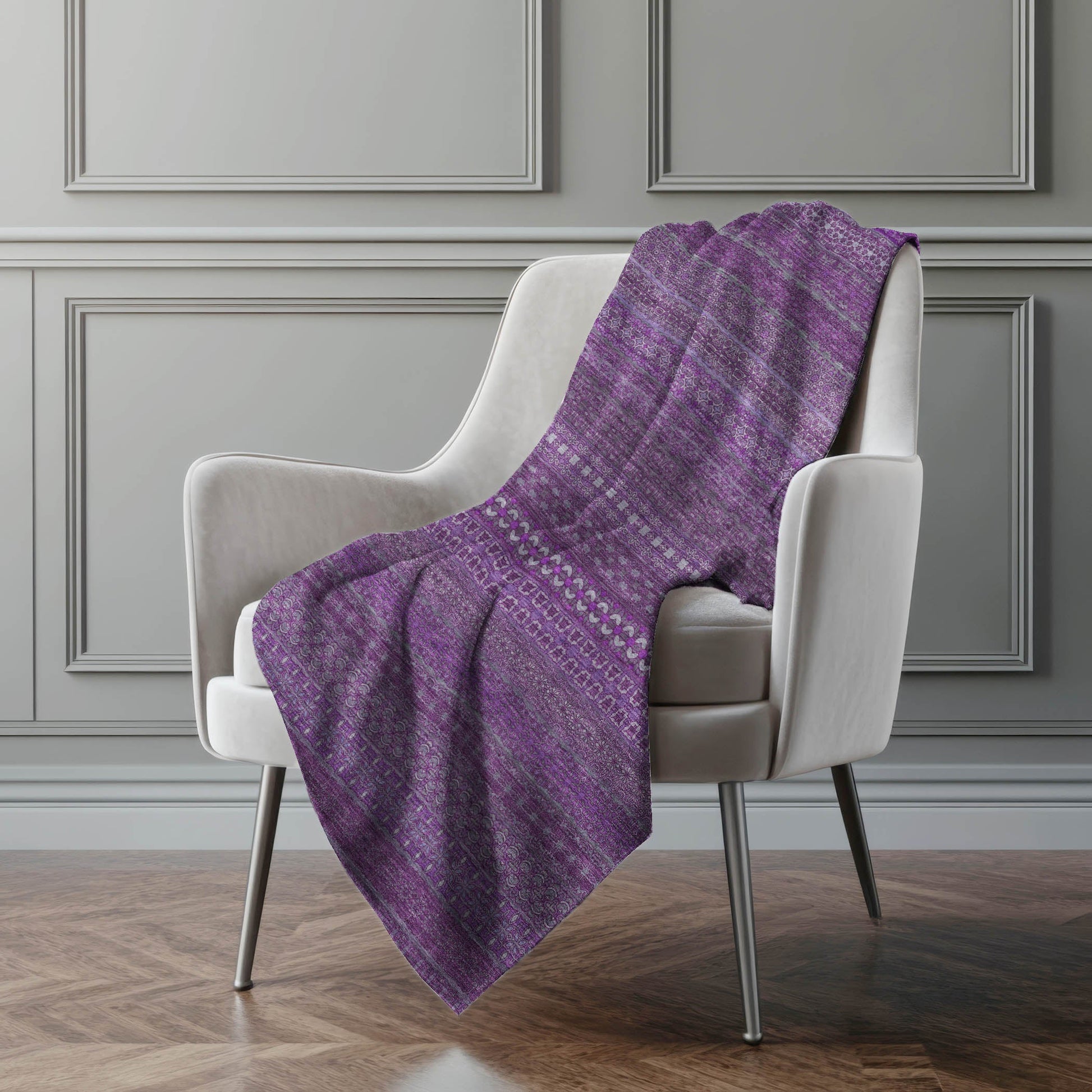 Addison Rugs Stripes Eggplant Washable Indoor-Outdoor Rug