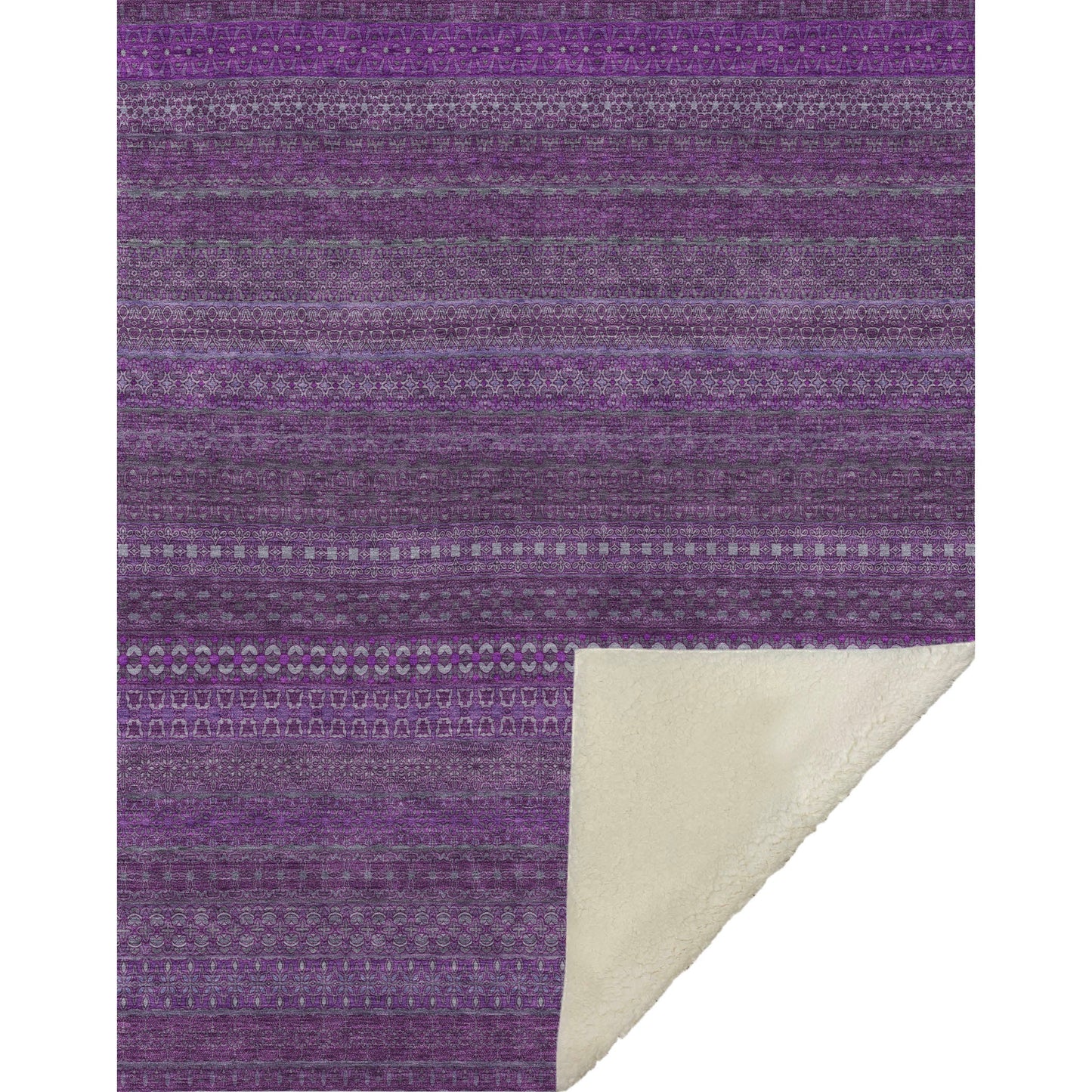 Addison Rugs Stripes Eggplant Washable Indoor-Outdoor Rug