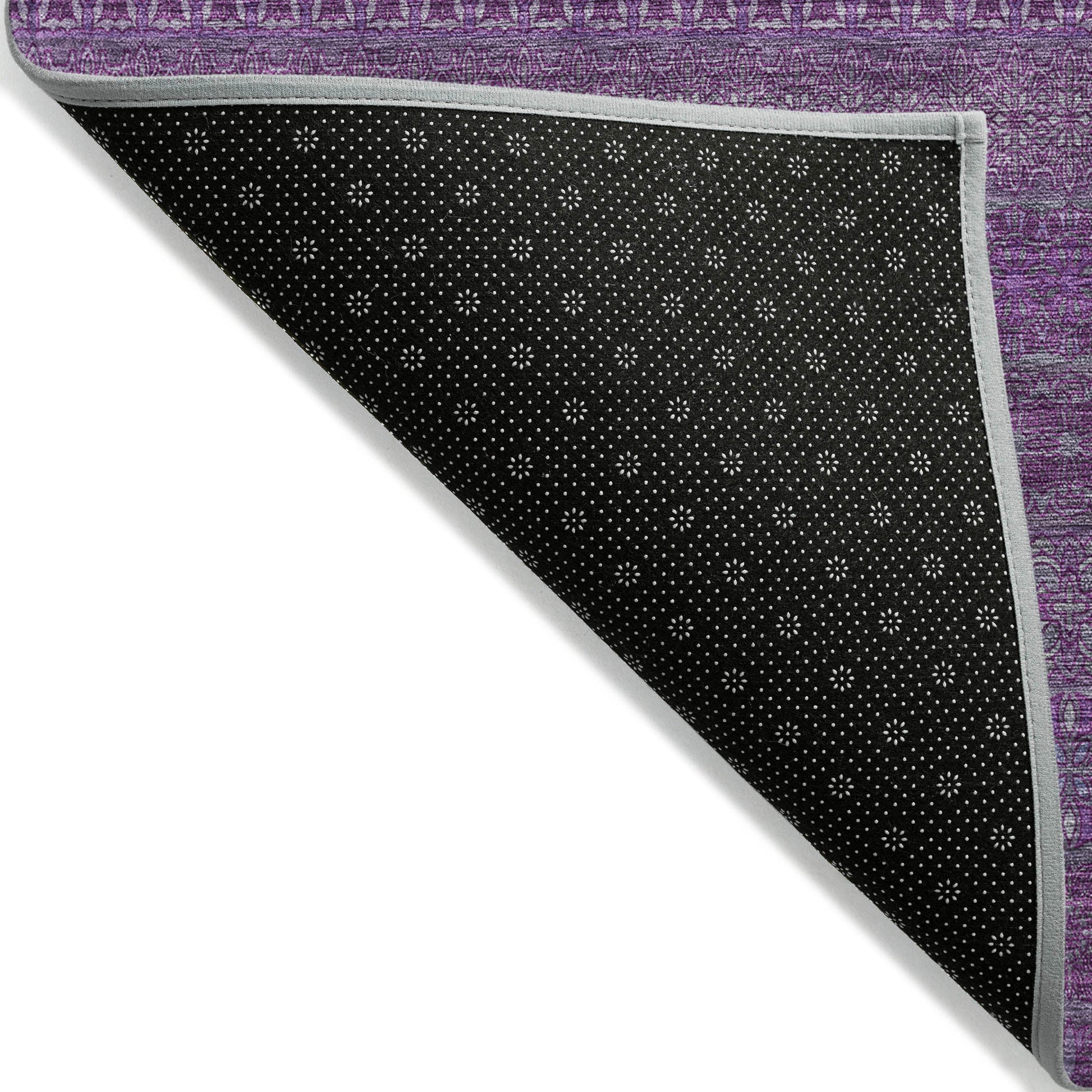 Addison Rugs Stripes Eggplant Washable Indoor-Outdoor Rug