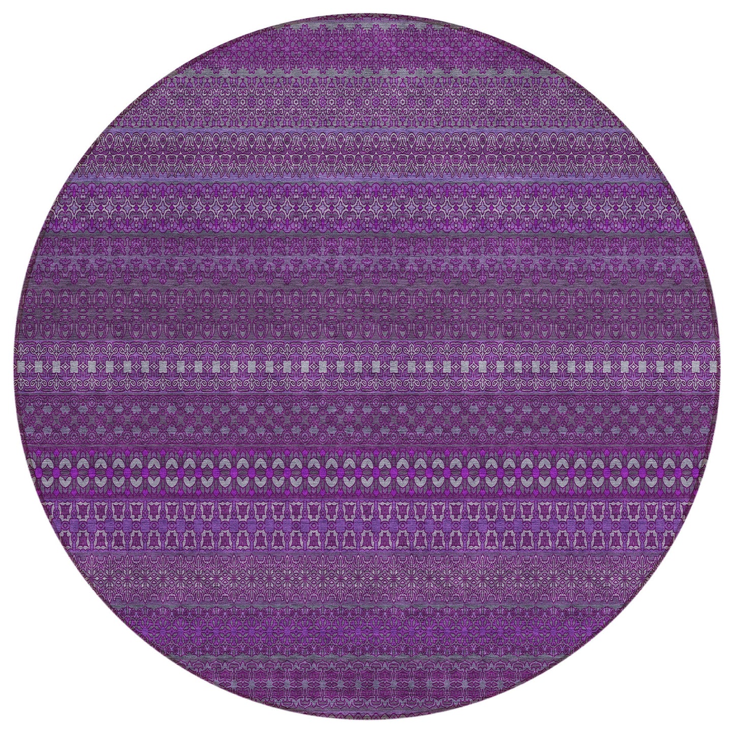 Addison Rugs Stripes Eggplant Washable Indoor-Outdoor Rug