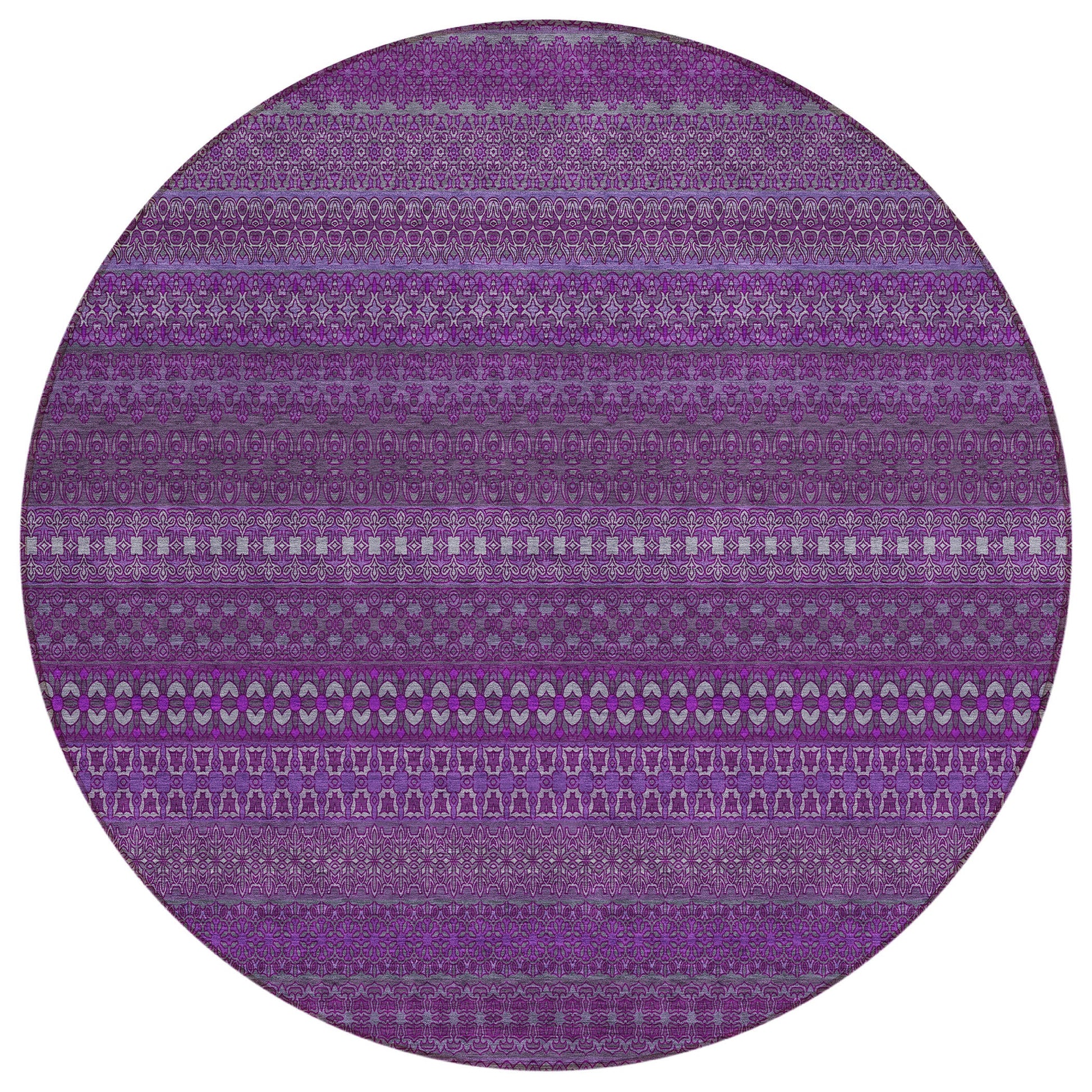 Addison Rugs Stripes Eggplant Washable Indoor-Outdoor Rug