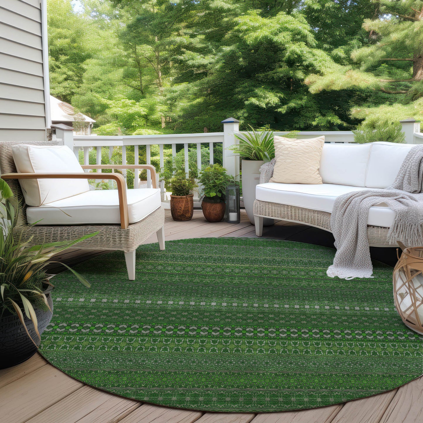 Addison Rugs Stripes Fern Washable Indoor-Outdoor Rug