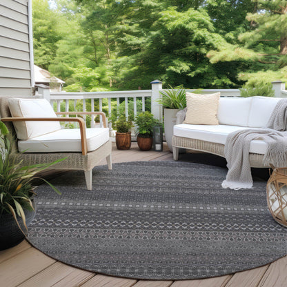 Addison Rugs Stripes Grey Washable Indoor-Outdoor Rug