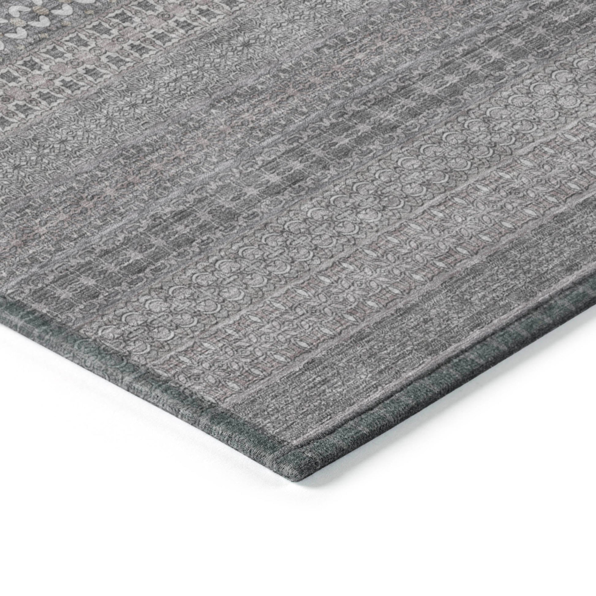 Addison Rugs Stripes Grey Washable Indoor-Outdoor Rug