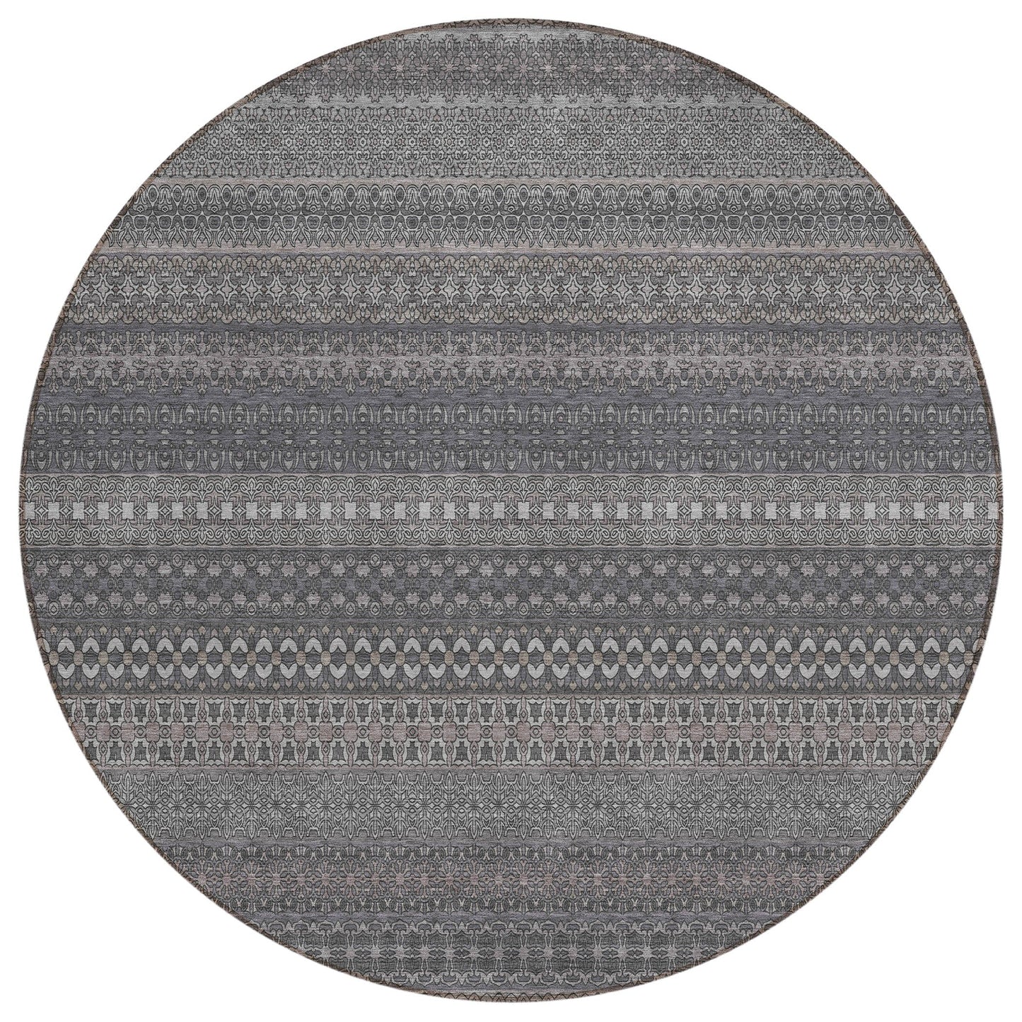 Addison Rugs Stripes Grey Washable Indoor-Outdoor Rug