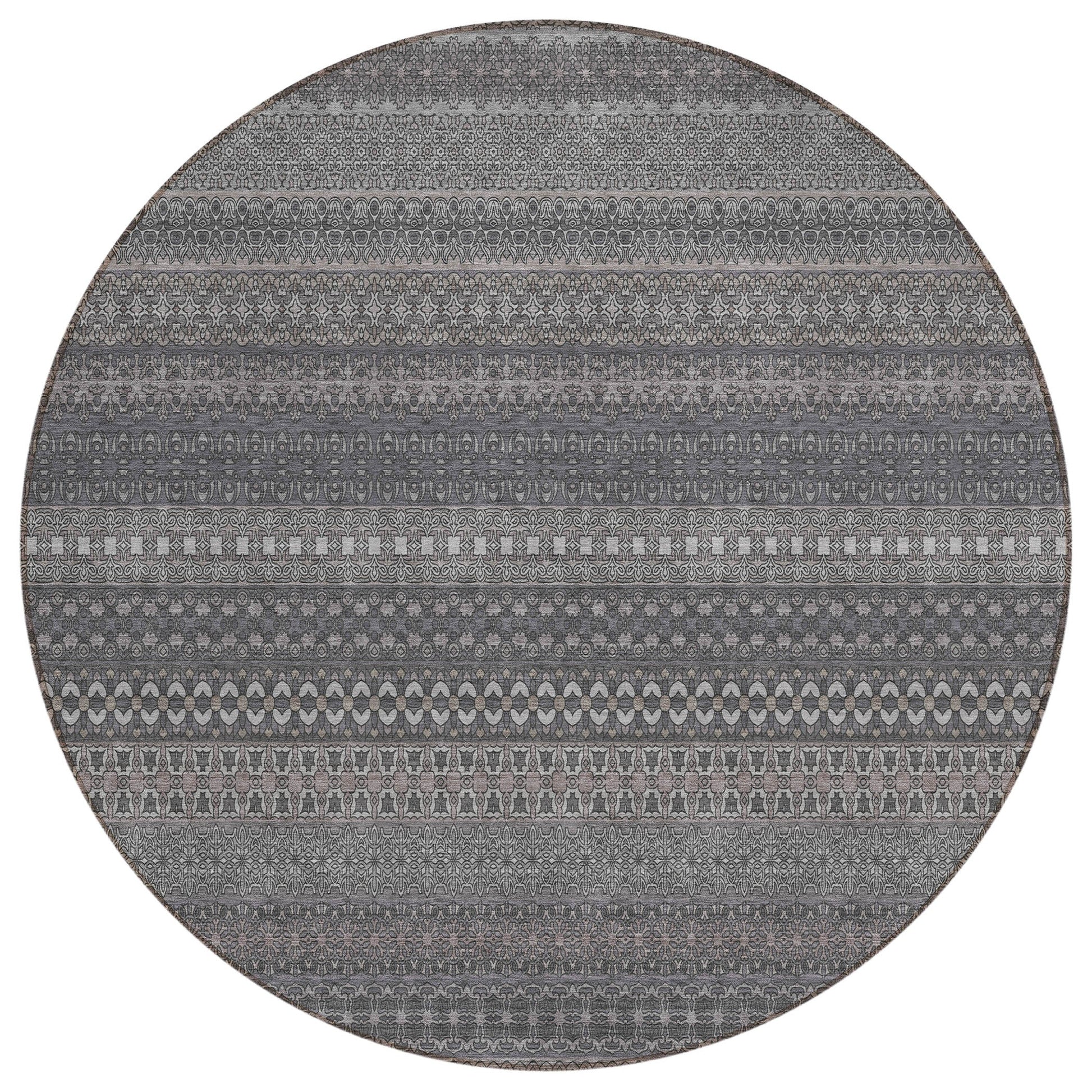 Addison Rugs Stripes Grey Washable Indoor-Outdoor Rug