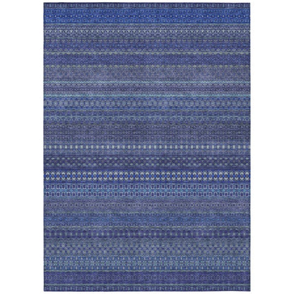 Addison Rugs Stripes Navy Washable Indoor-Outdoor Rug