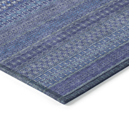 Addison Rugs Stripes Navy Washable Indoor-Outdoor Rug