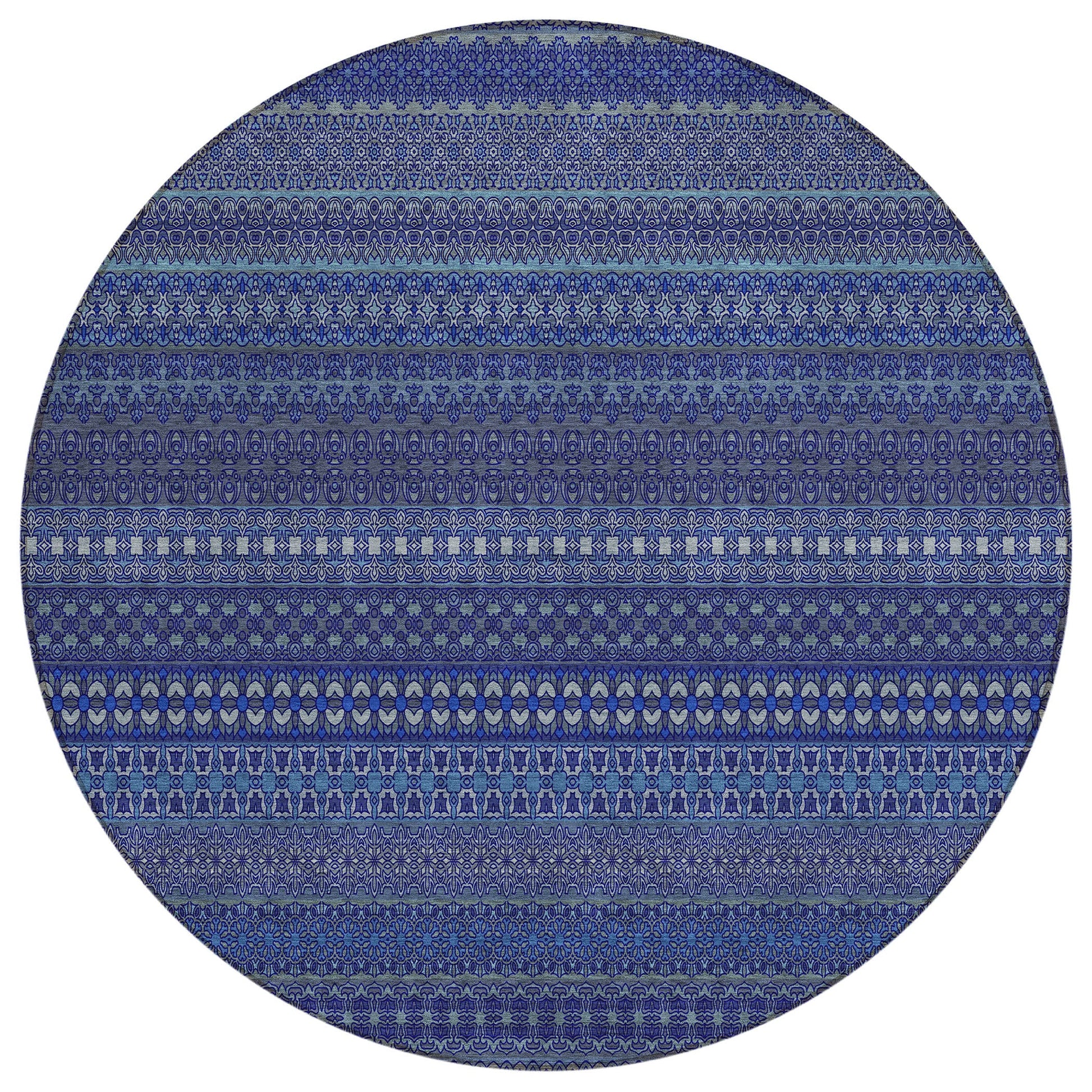 Addison Rugs Stripes Navy Washable Indoor-Outdoor Rug