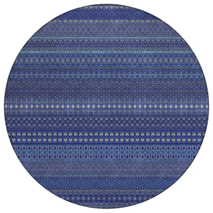 Addison Rugs Stripes Navy Washable Indoor-Outdoor Rug