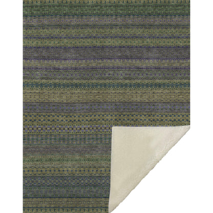 Addison Rugs Stripes Olive Washable Indoor-Outdoor Rug