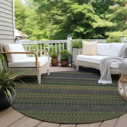 Addison Rugs Stripes Olive Washable Indoor-Outdoor Rug