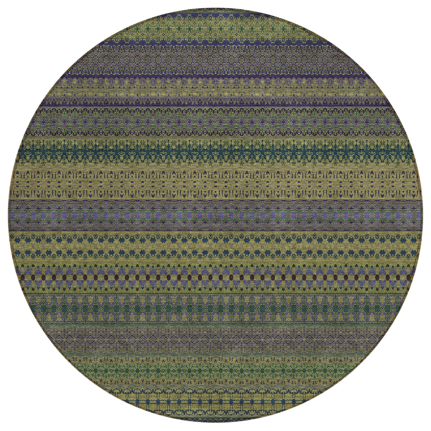 Addison Rugs Stripes Olive Washable Indoor-Outdoor Rug
