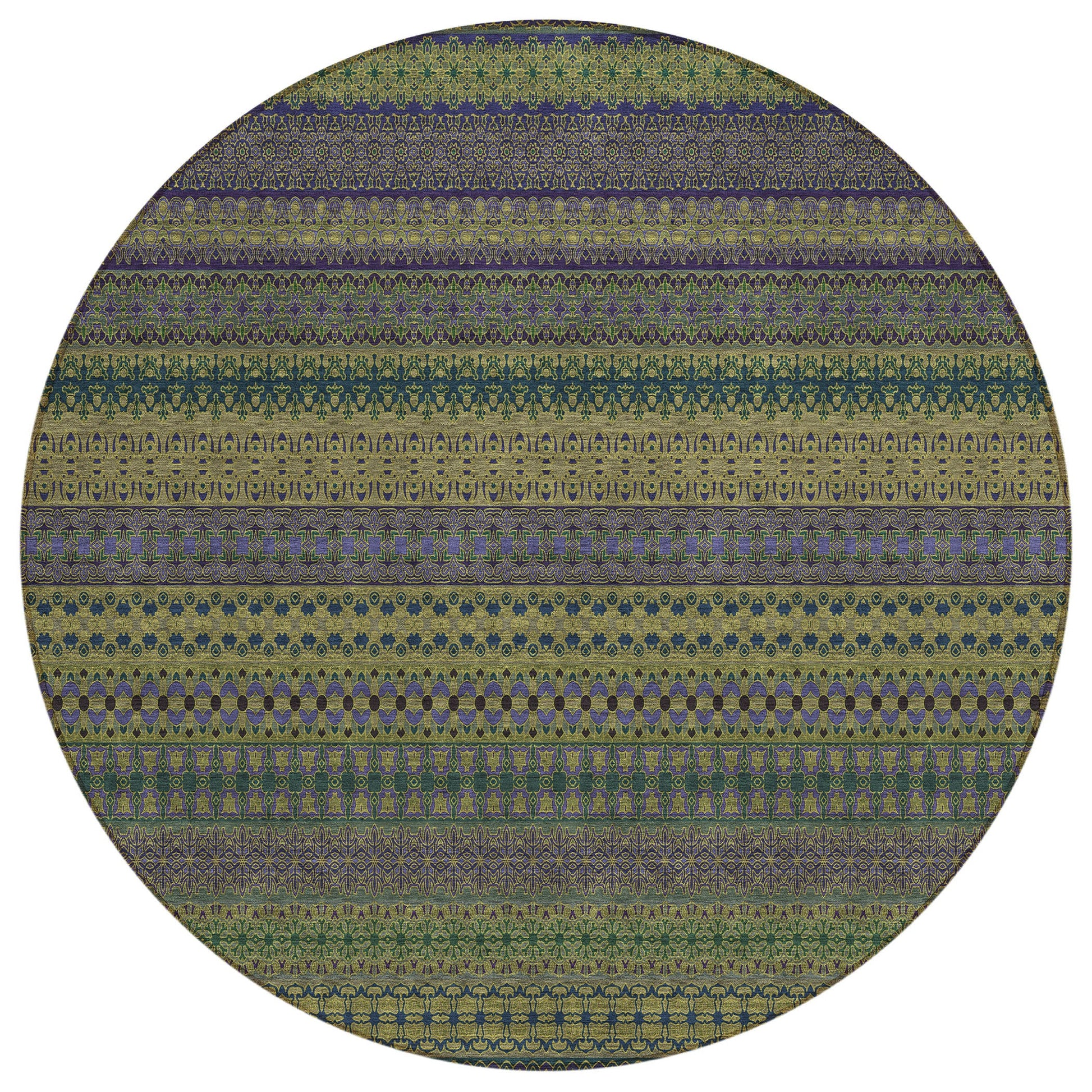 Addison Rugs Stripes Olive Washable Indoor-Outdoor Rug