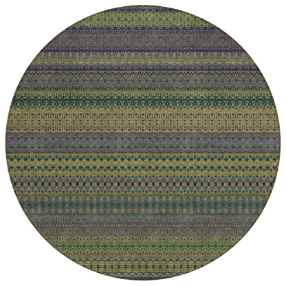 Addison Rugs Stripes Olive Washable Indoor-Outdoor Rug