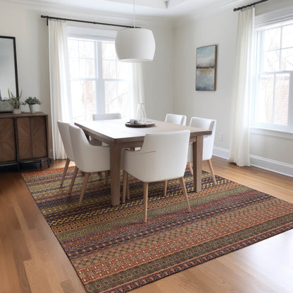 Addison Rugs Stripes Paprika Washable Indoor-Outdoor Rug