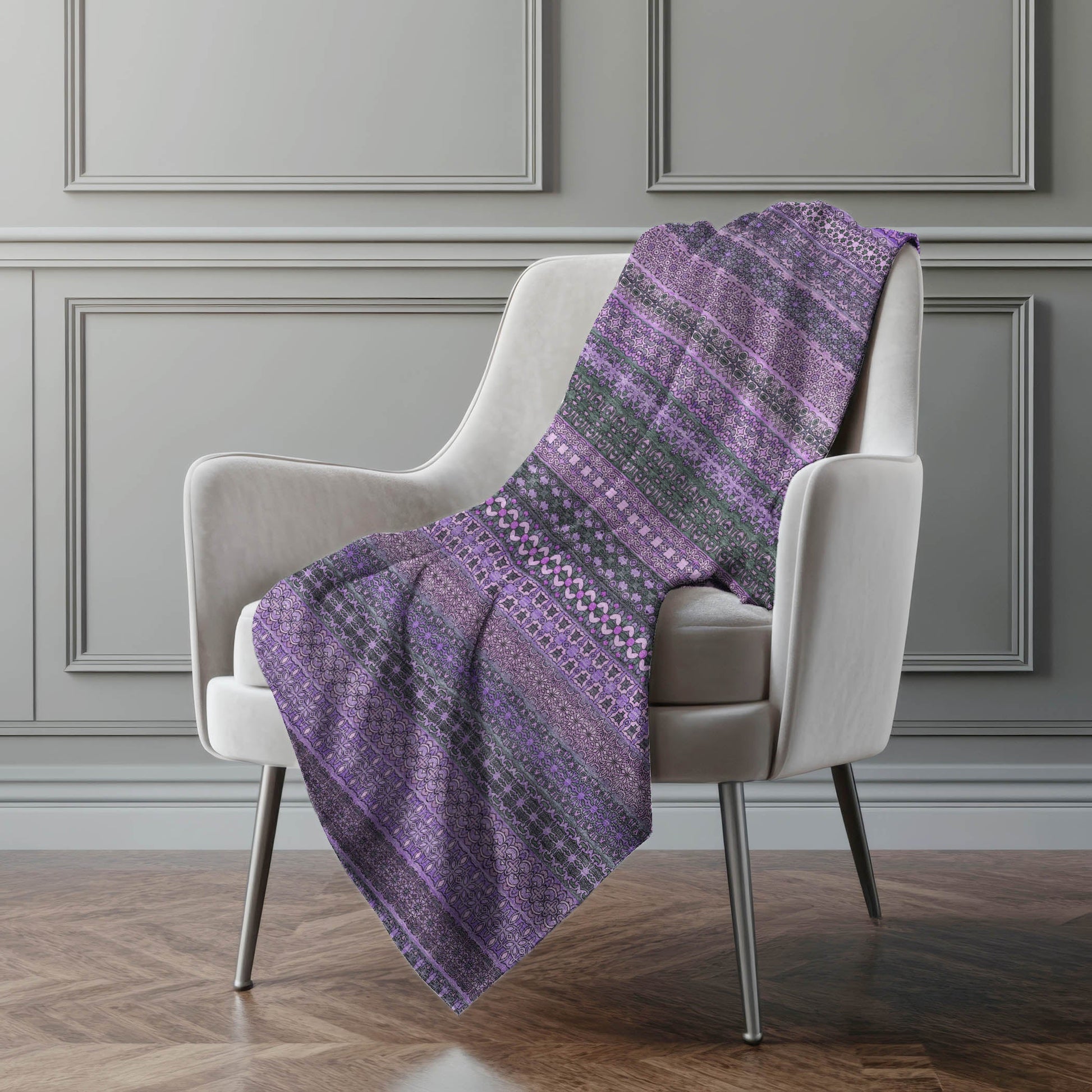 Addison Rugs Stripes Purple Washable Indoor-Outdoor Rug