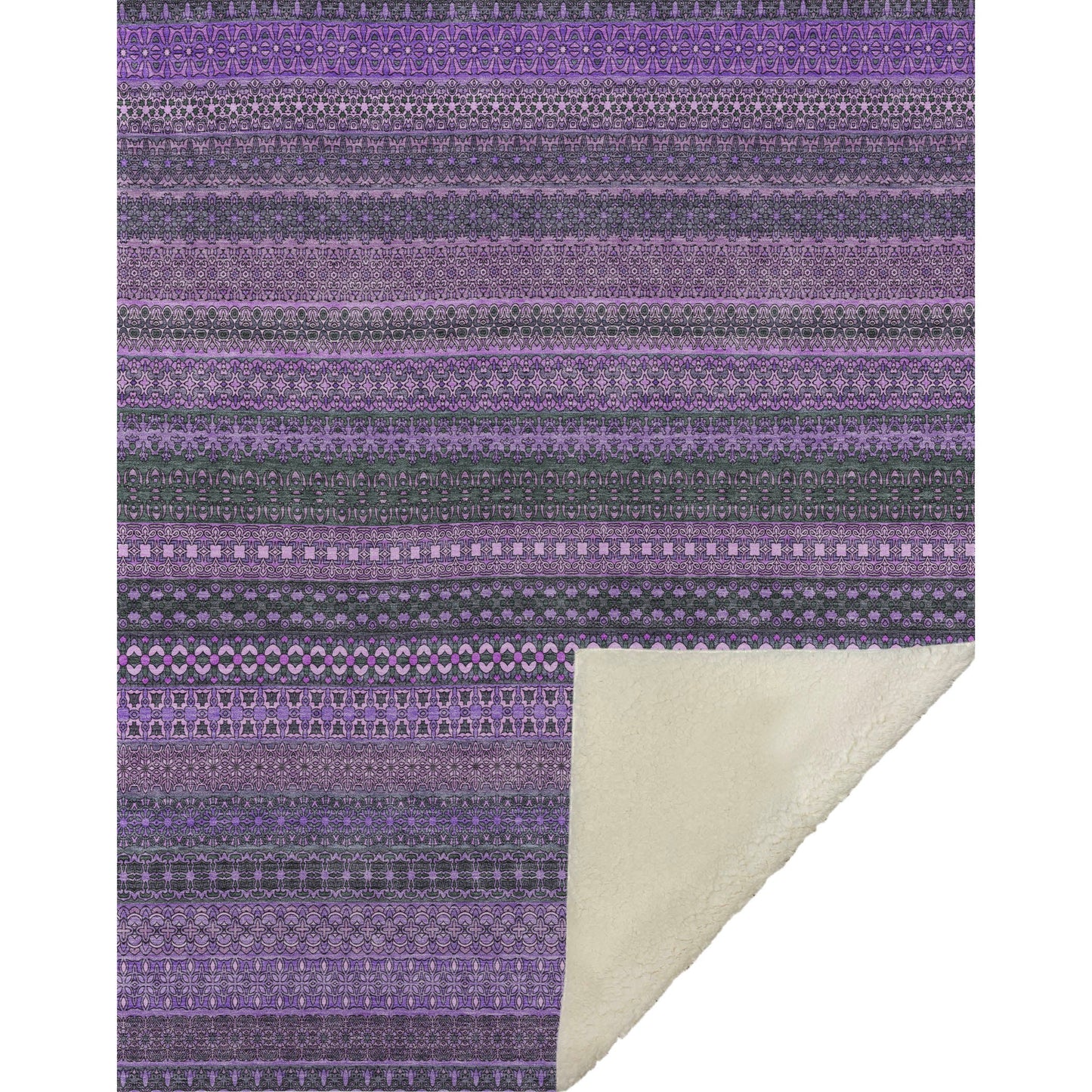 Addison Rugs Stripes Purple Washable Indoor-Outdoor Rug