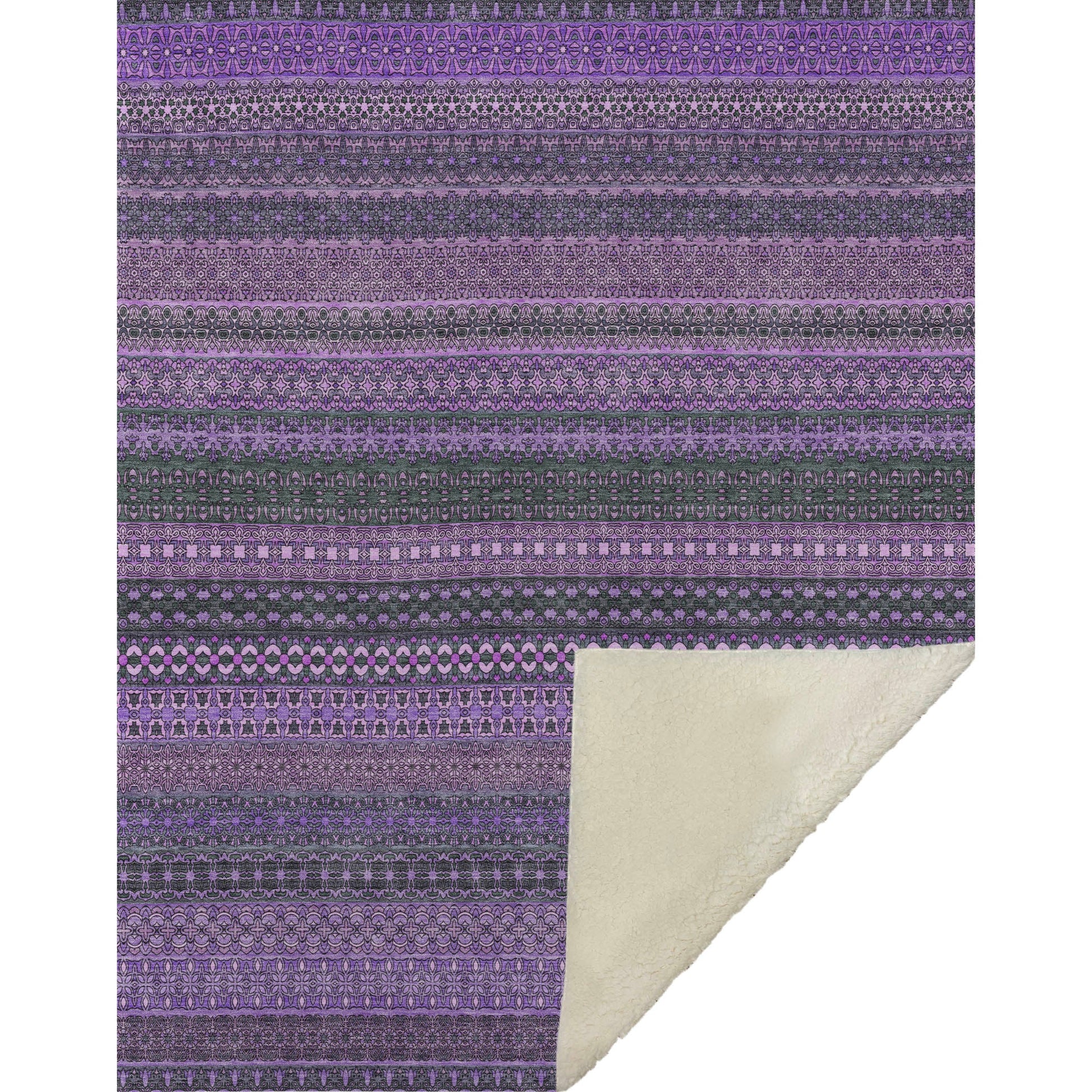 Addison Rugs Stripes Purple Washable Indoor-Outdoor Rug