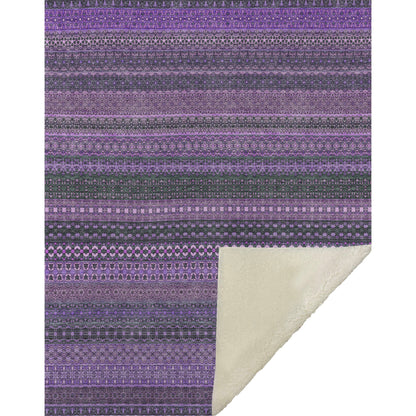 Addison Rugs Stripes Purple Washable Indoor-Outdoor Rug