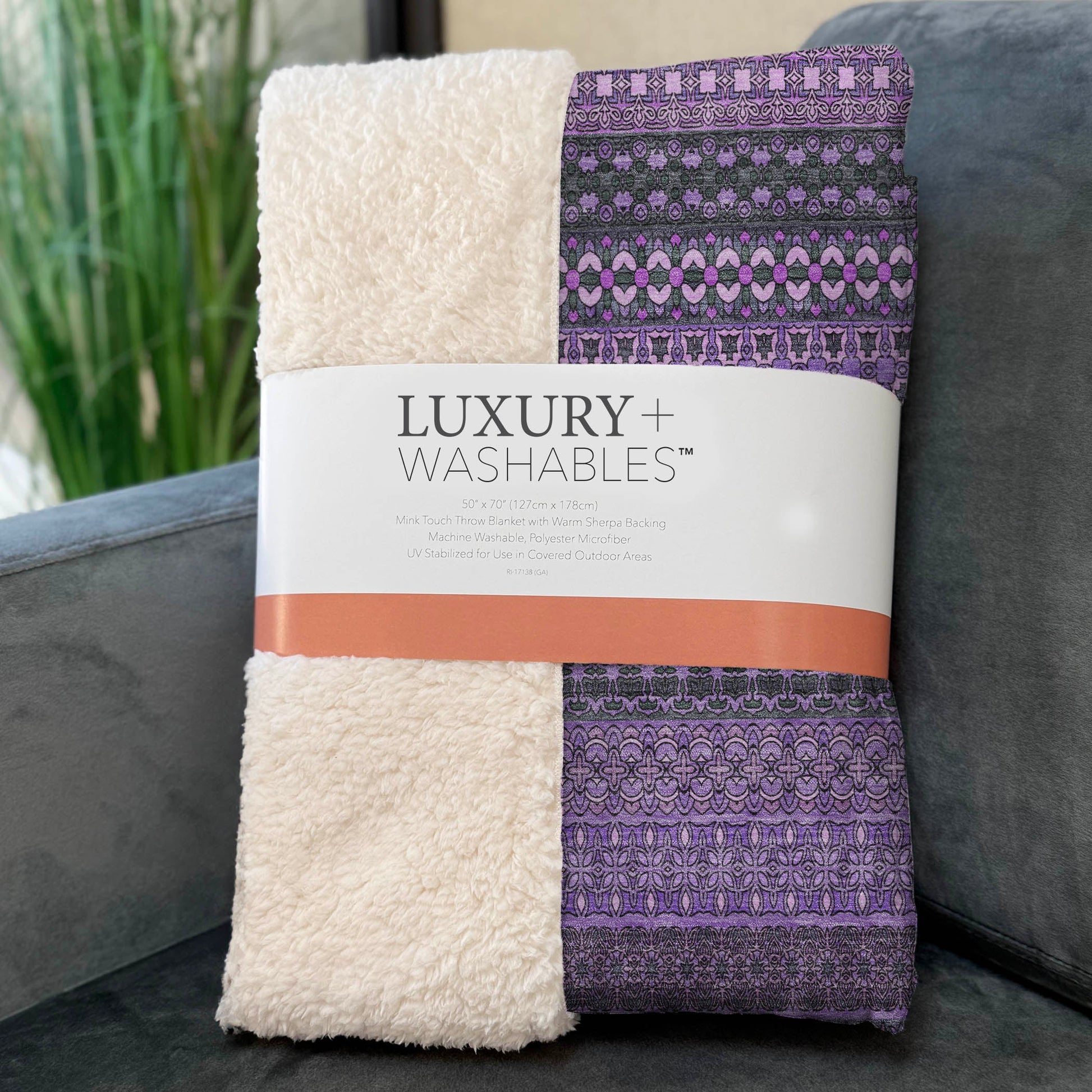 Addison Rugs Stripes Purple Washable Indoor-Outdoor Rug