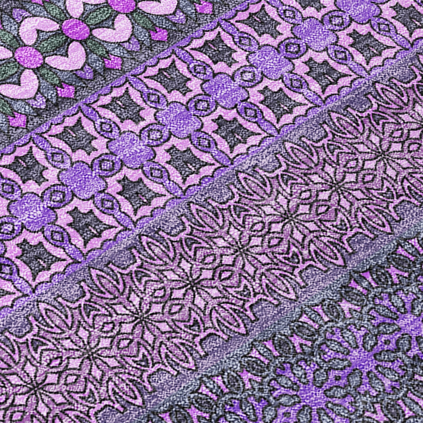 Addison Rugs Stripes Purple Washable Indoor-Outdoor Rug