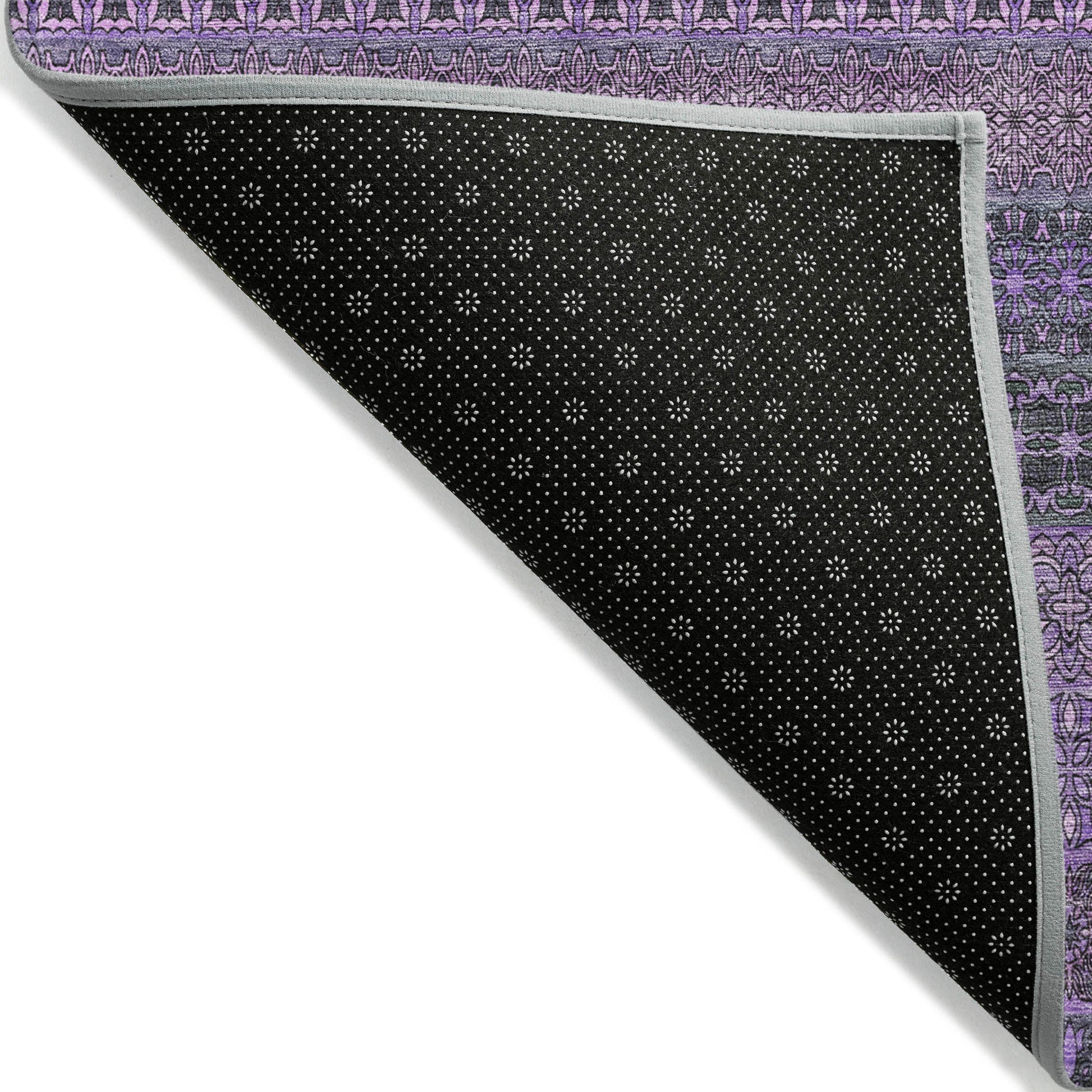 Addison Rugs Stripes Purple Washable Indoor-Outdoor Rug