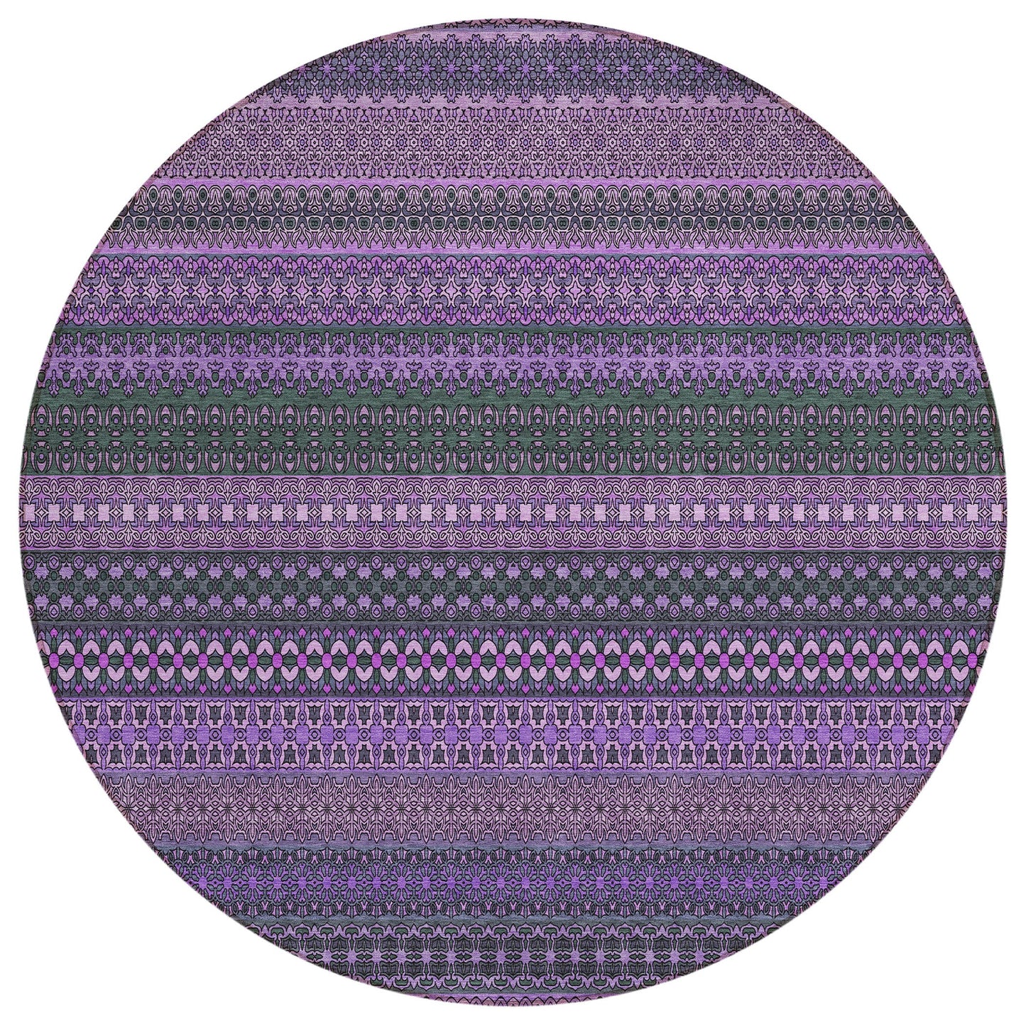 Addison Rugs Stripes Purple Washable Indoor-Outdoor Rug