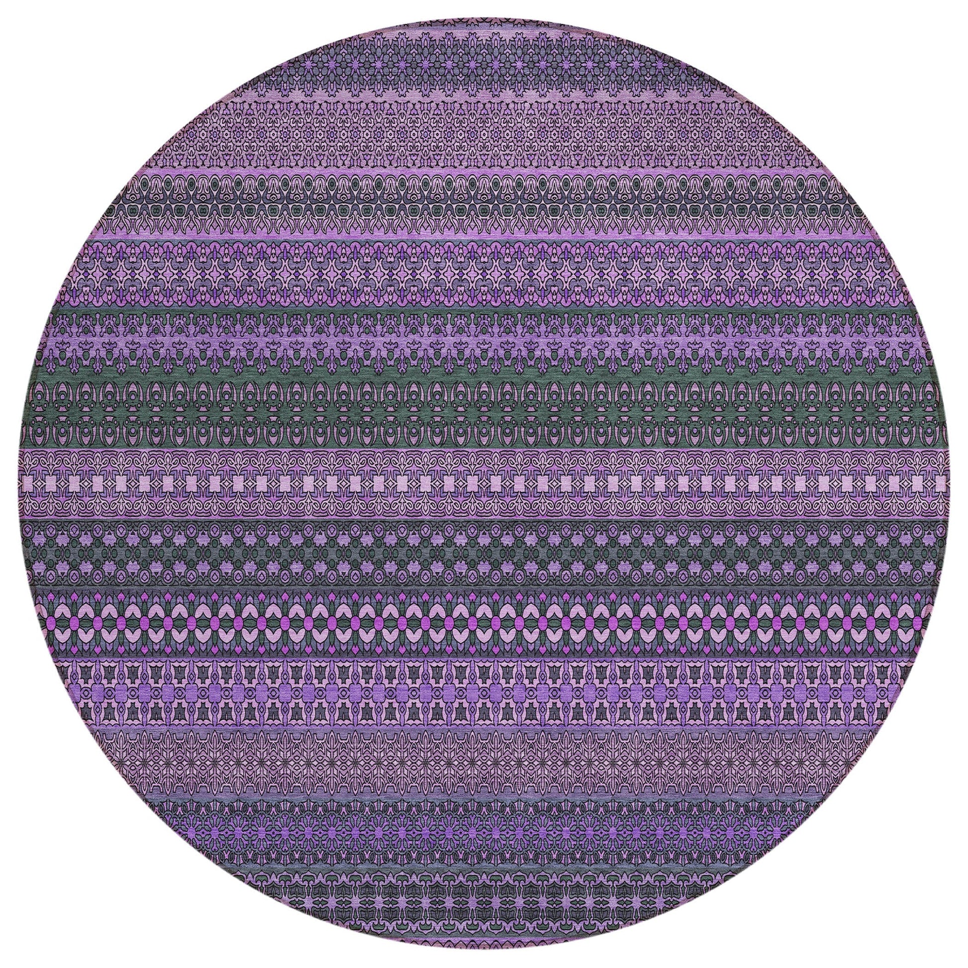 Addison Rugs Stripes Purple Washable Indoor-Outdoor Rug