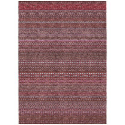 Addison Rugs Stripes Red Washable Indoor-Outdoor Rug